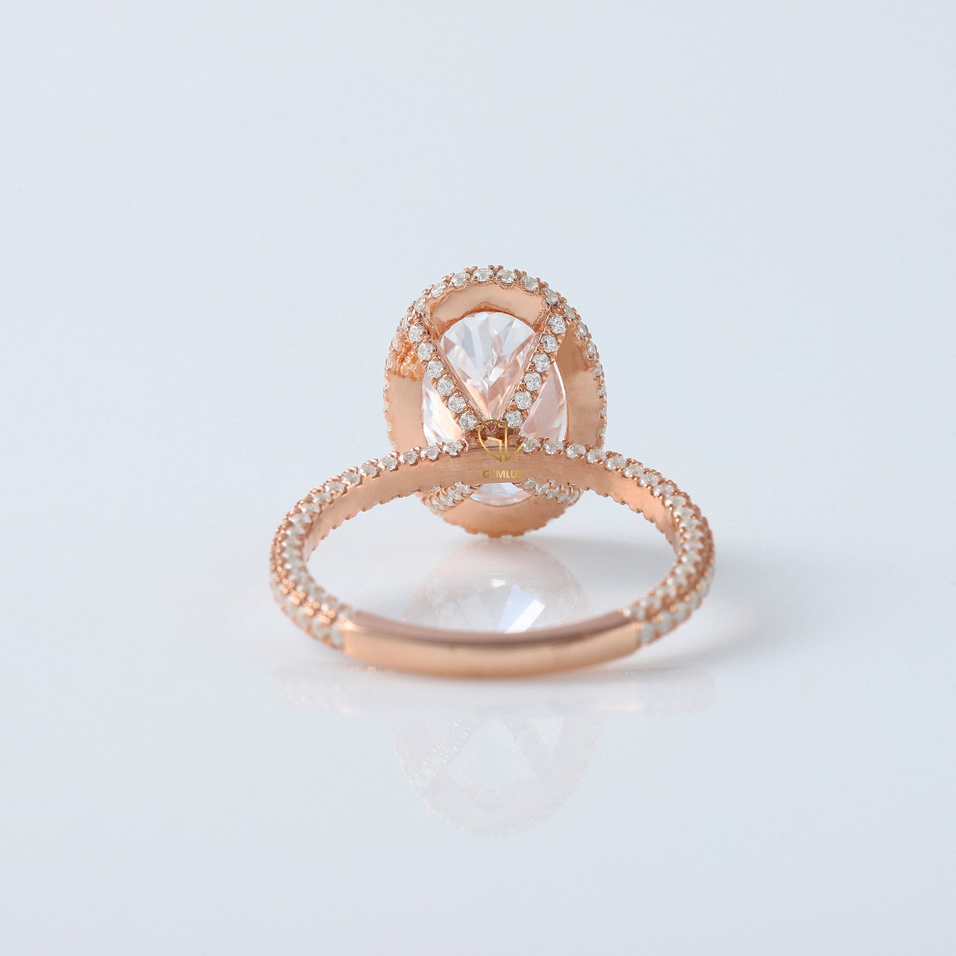 IGI Certified Oval Cut Lab Grown Diamond Halo Ring