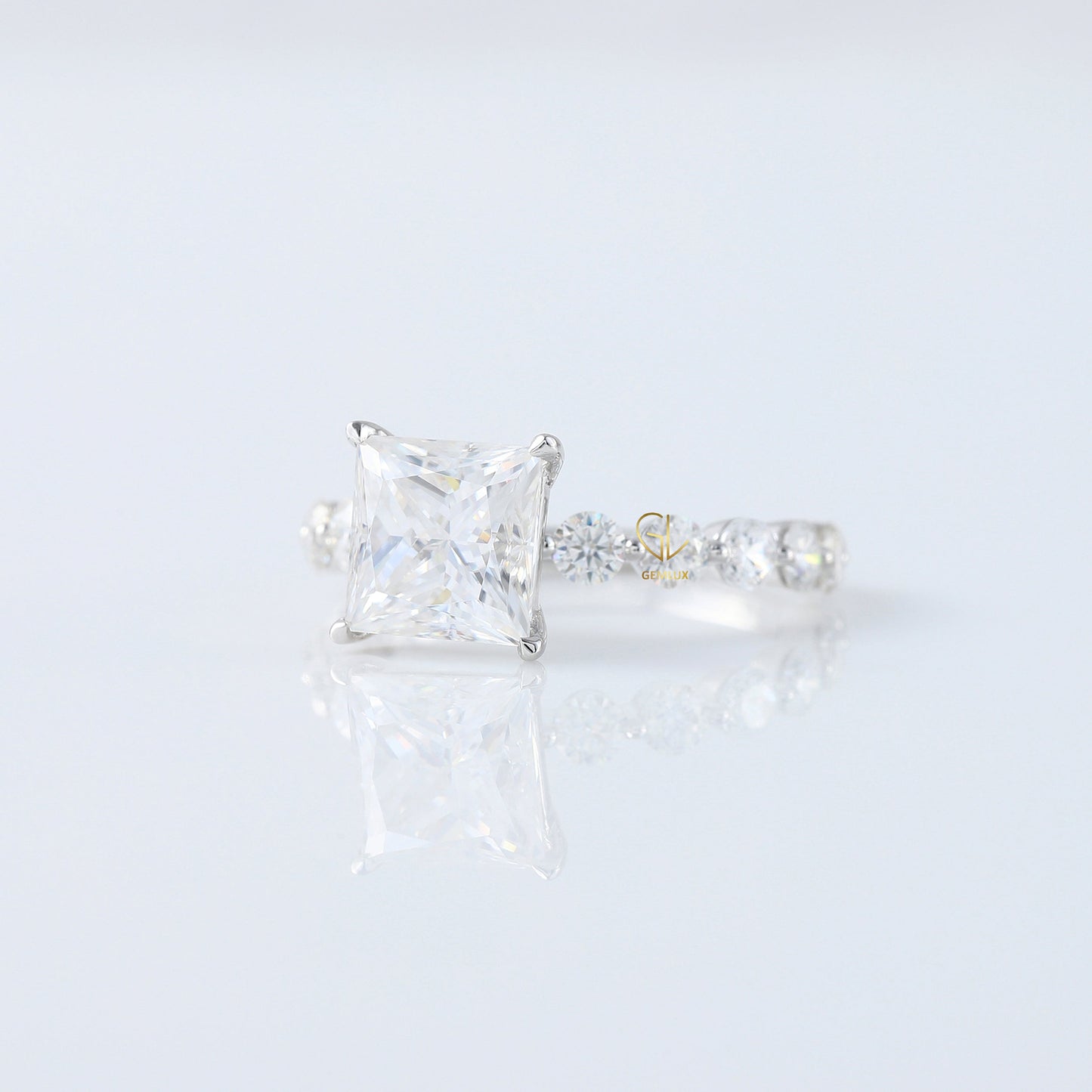 IGI Certified Princess Cut Lab Grown Diamond Engagement Ring