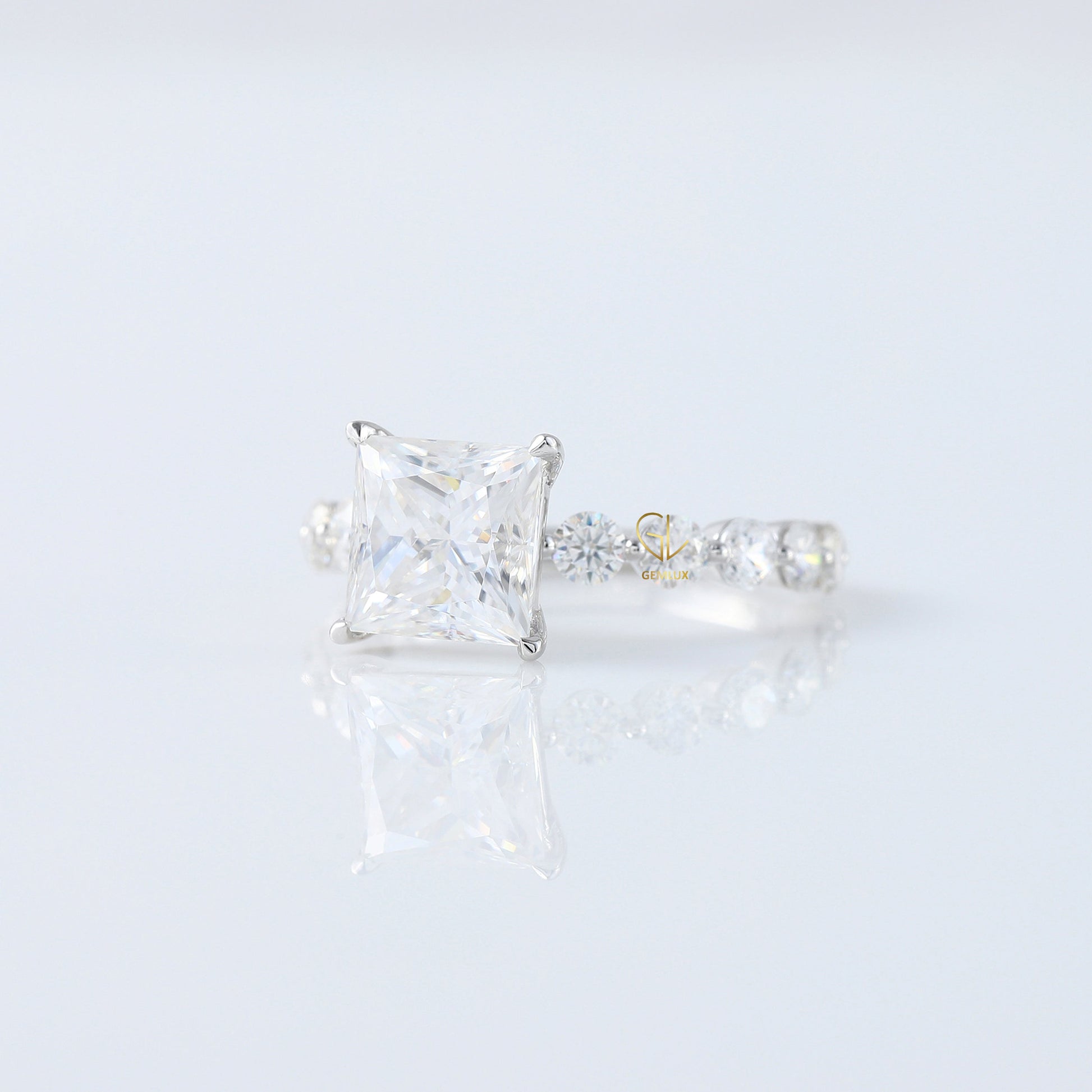 IGI Certified Princess Cut Lab Grown Diamond Engagement Ring