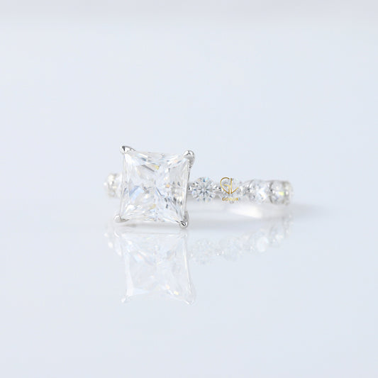 IGI Certified Princess Cut Lab Grown Diamond Engagement Ring