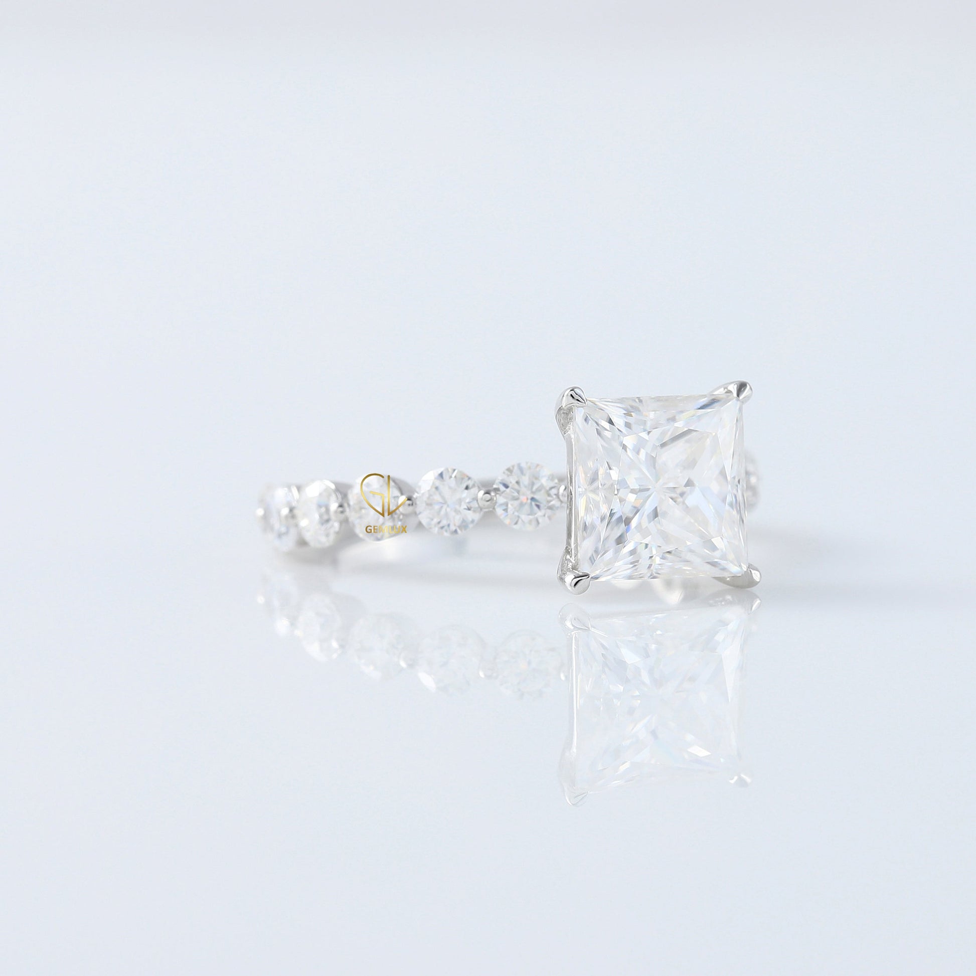 IGI Certified Princess Cut Lab Grown Diamond Engagement Ring