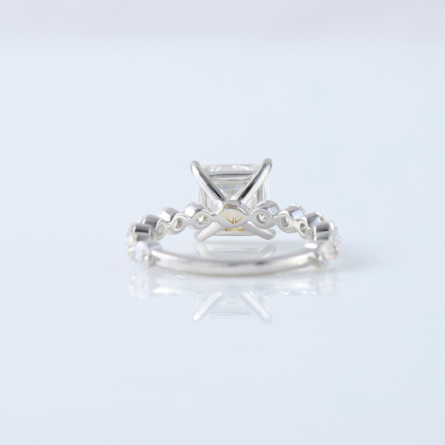 IGI Certified Princess Cut Lab Grown Diamond Engagement Ring