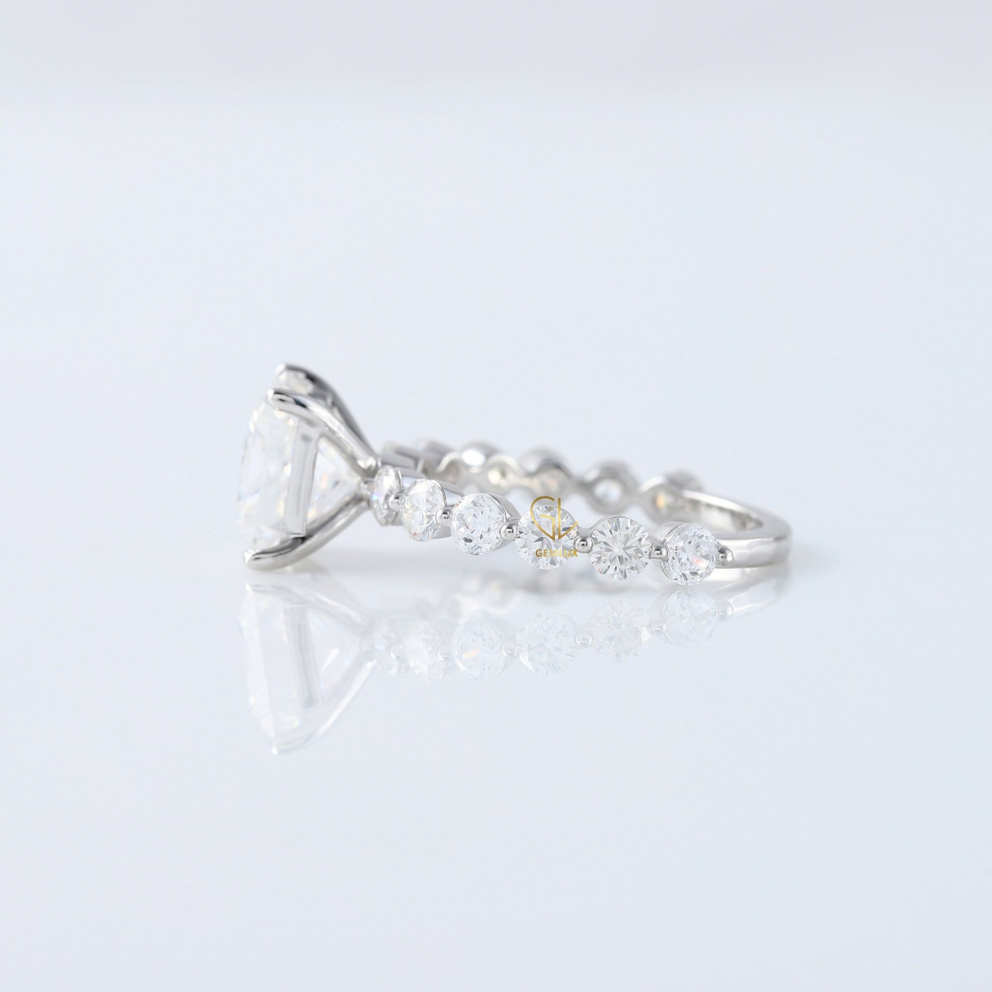 IGI Certified Princess Cut Lab Grown Diamond Engagement Ring