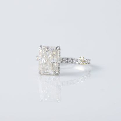 IGI Certified Radiant Cut Lab Grown Diamond Solitaire With Accent Ring