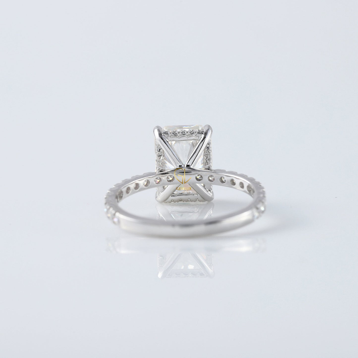 IGI Certified Radiant Cut Lab Grown Diamond Solitaire With Accent Ring