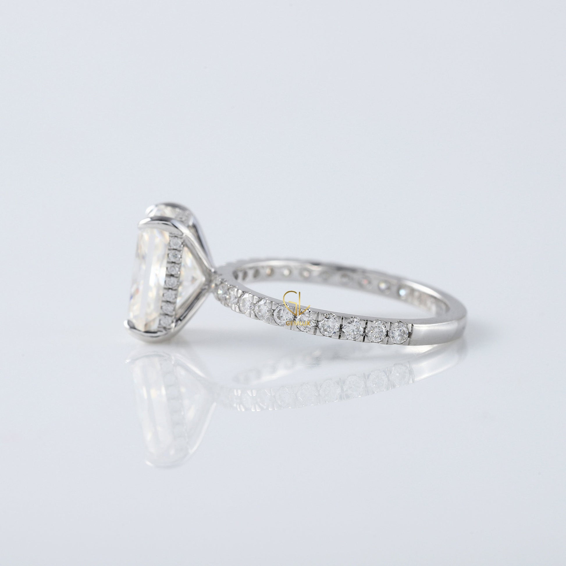 IGI Certified Radiant Cut Lab Grown Diamond Solitaire With Accent Ring