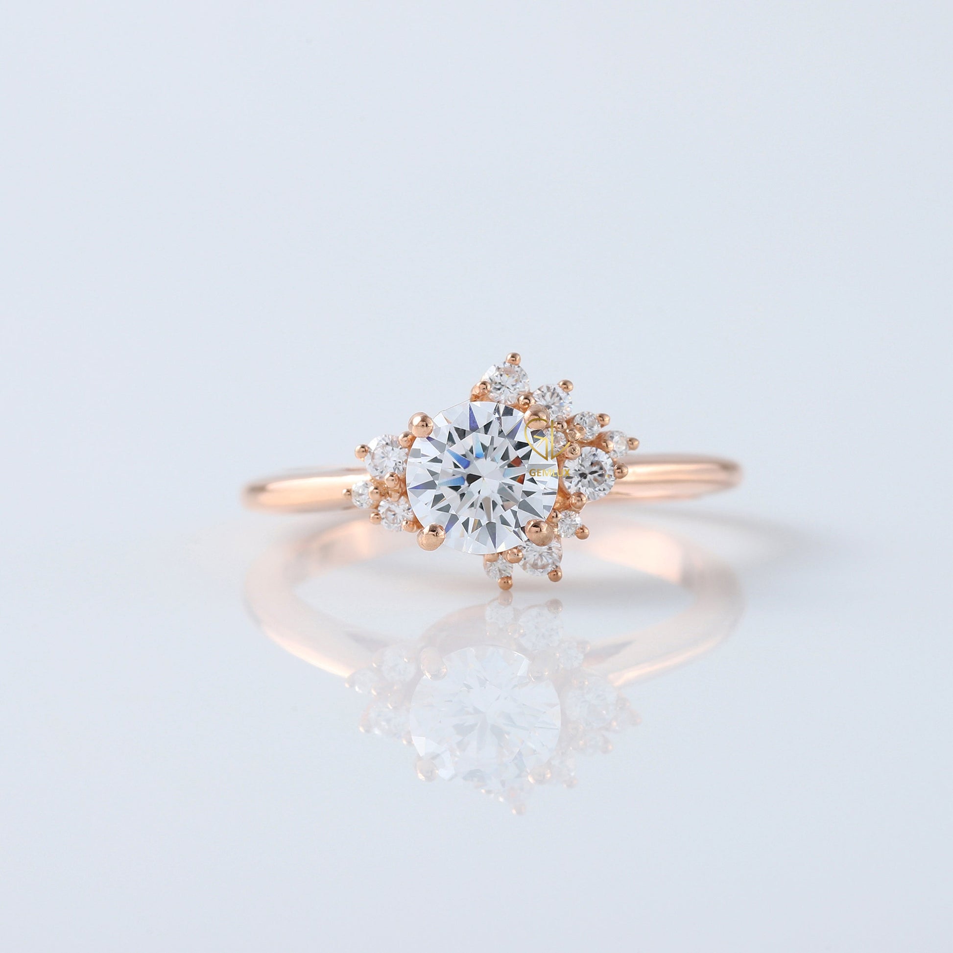 IGI Certified Round Cut Lab Grown Diamond Cluster Ring