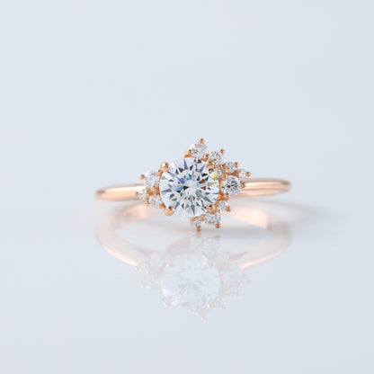 IGI Certified Round Cut Lab Grown Diamond Cluster Ring