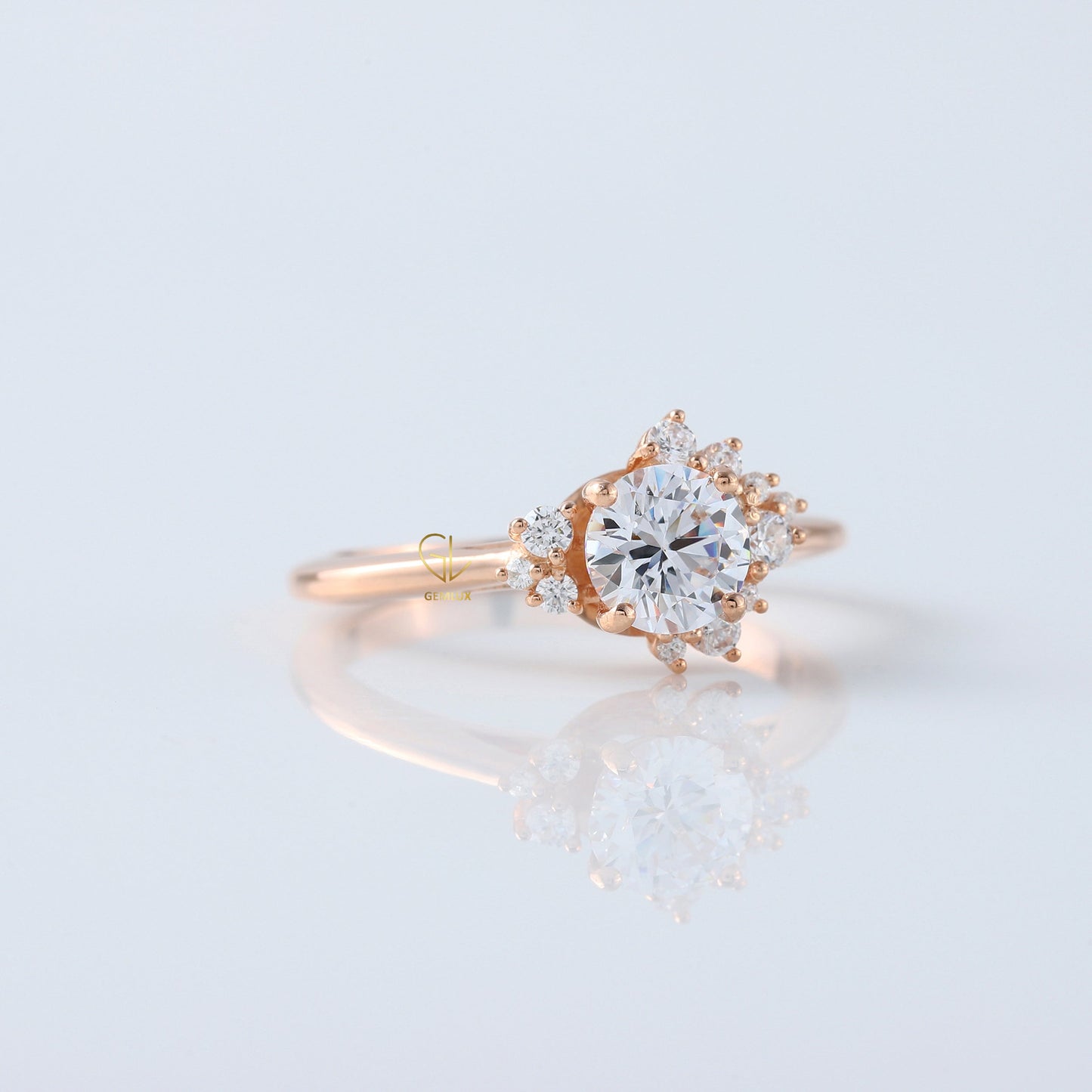 IGI Certified Round Cut Lab Grown Diamond Cluster Ring