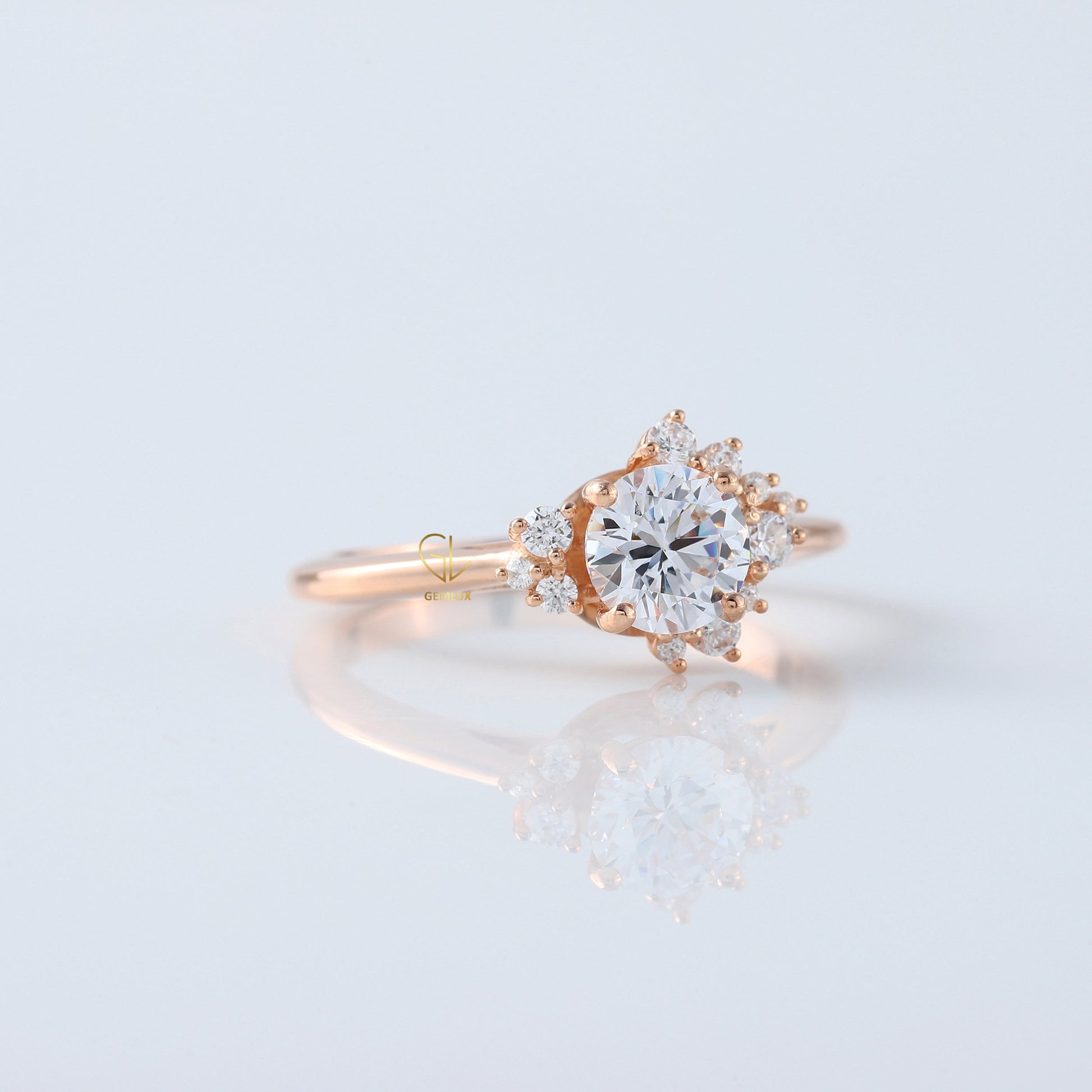 IGI Certified Round Cut Lab Grown Diamond Cluster Ring