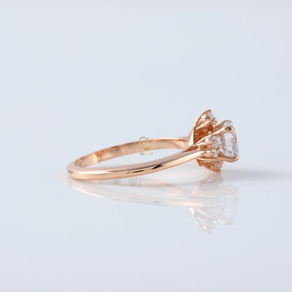 IGI Certified Round Cut Lab Grown Diamond Cluster Ring