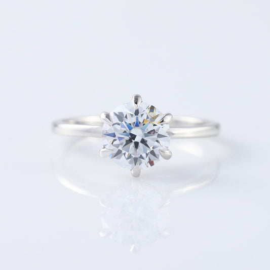 IGI Certified Round Cut Lab Grown Hidden Halo Solitaire Ring
