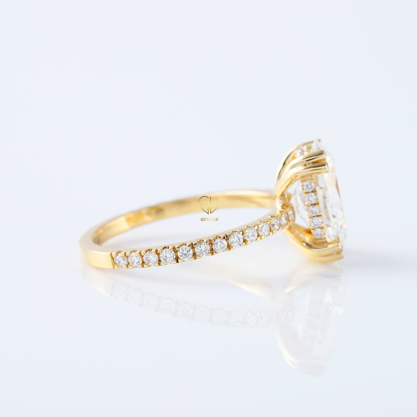 Oval Cut IGI Certified Lab Grown Diamond Hidden Halo Engagement Ring