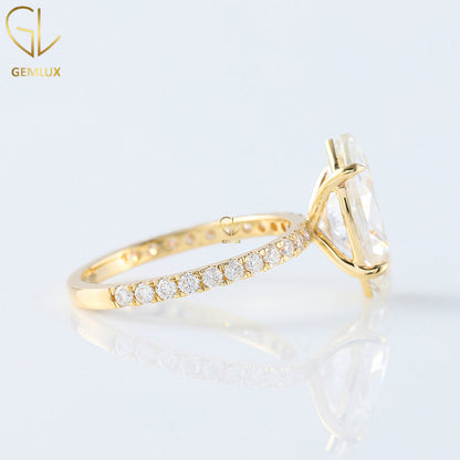 Selena Gomez Marquise Cut Moissanite Engagement Ring