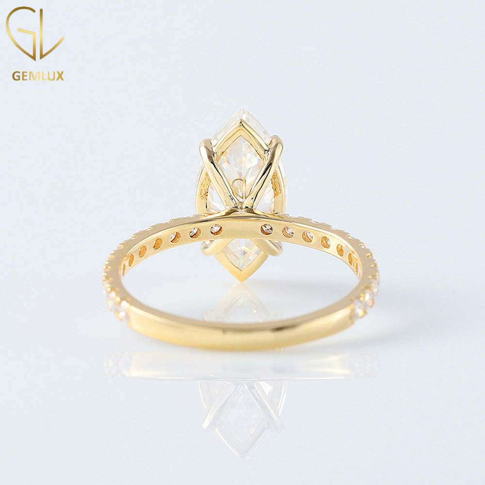 Selena Gomez Marquise Cut Moissanite Engagement Ring