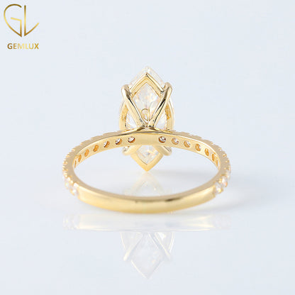 Selena Gomez Marquise Cut Moissanite Engagement Ring