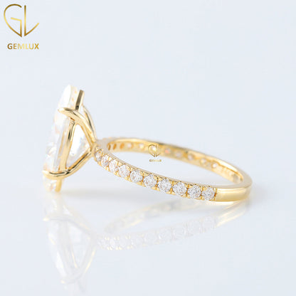 Selena Gomez Marquise Cut Moissanite Engagement Ring