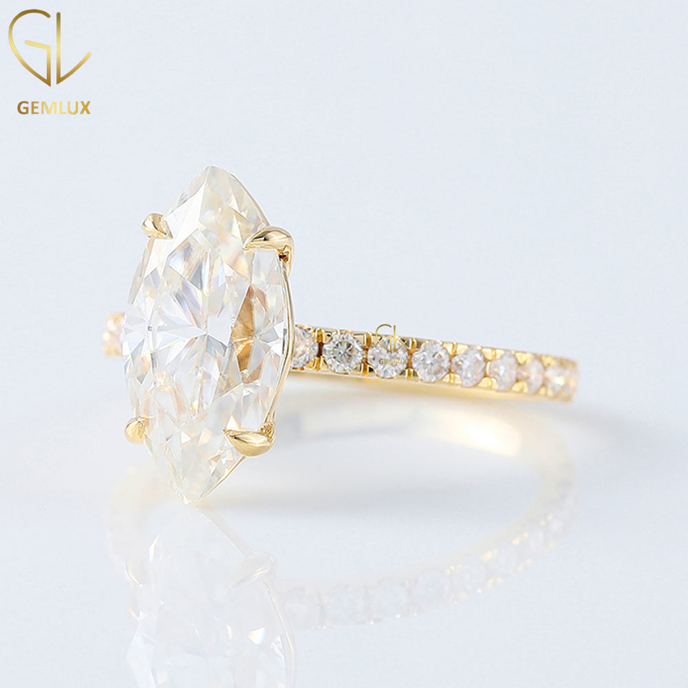 Selena Gomez Marquise Cut Moissanite Engagement Ring