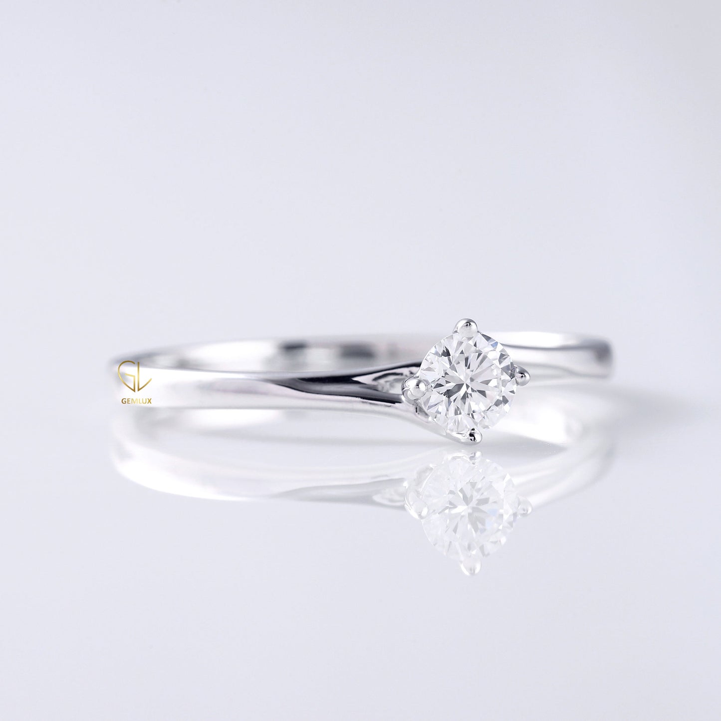 Round Diamond Solitaire Bypass Ring