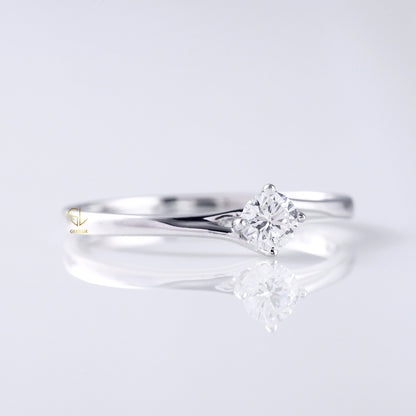 Round Diamond Solitaire Bypass Ring