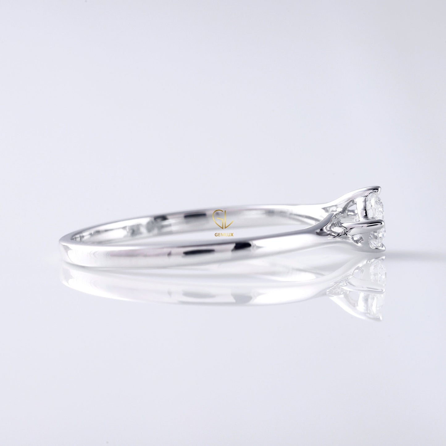 Round Diamond Solitaire Bypass Ring