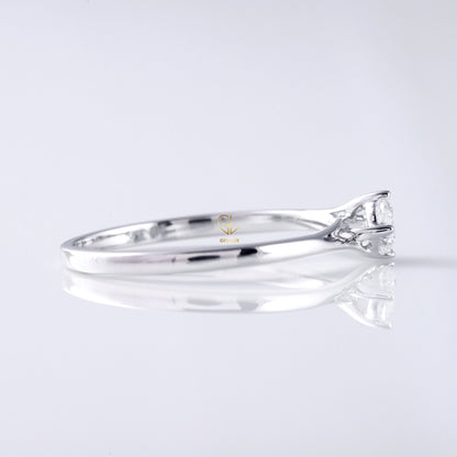 Round Diamond Solitaire Bypass Ring