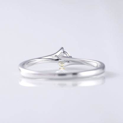 Round Diamond Solitaire Bypass Ring