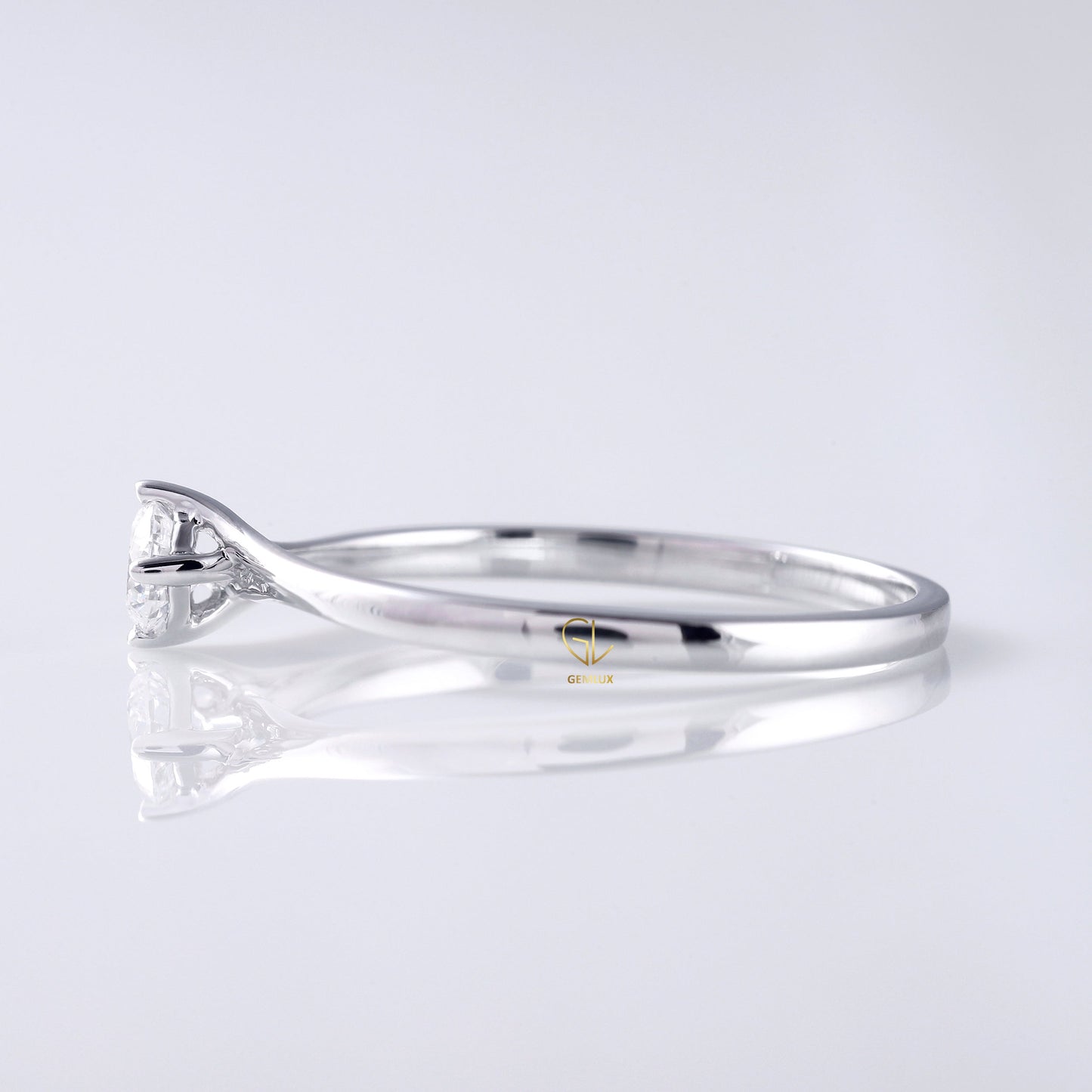 Round Diamond Solitaire Bypass Ring