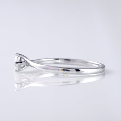 Round Diamond Solitaire Bypass Ring