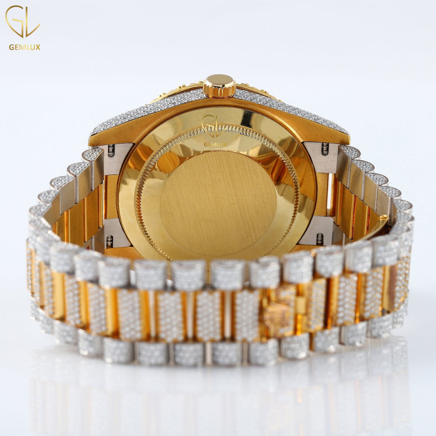 Date Just Automatic Movement Green Dial Moissanite Hip Hop Watch