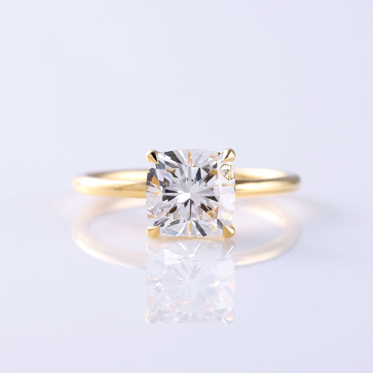 Cushion Cut Lab Grown Diamond Classic Solitaire Engagement Ring