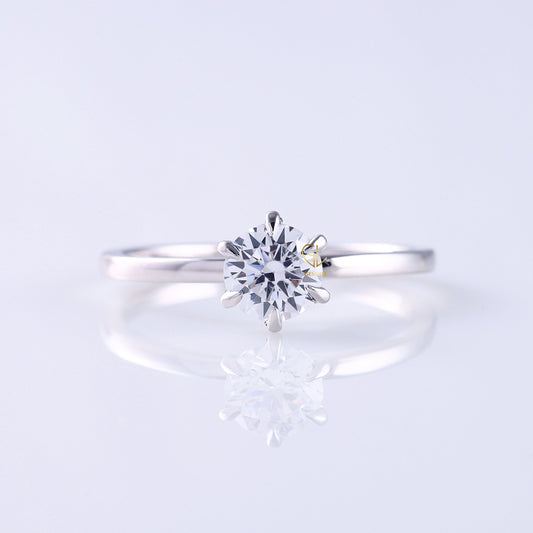Certified Round Cut Lab Grown Diamond Classic Solitaire Engagement Ring