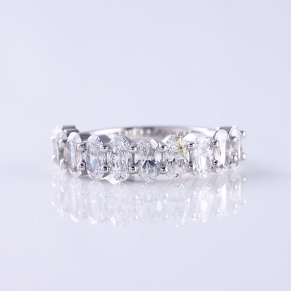 Oval Cut Moissanite Diamond Eternity Wedding Band