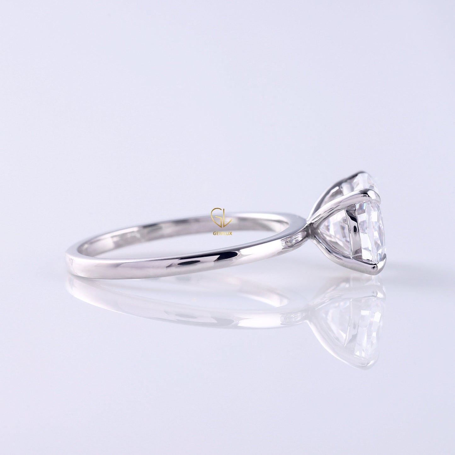 Certified East to West Oval Cut Lab Grown Diamond Classic Solitaire Engagement Ring