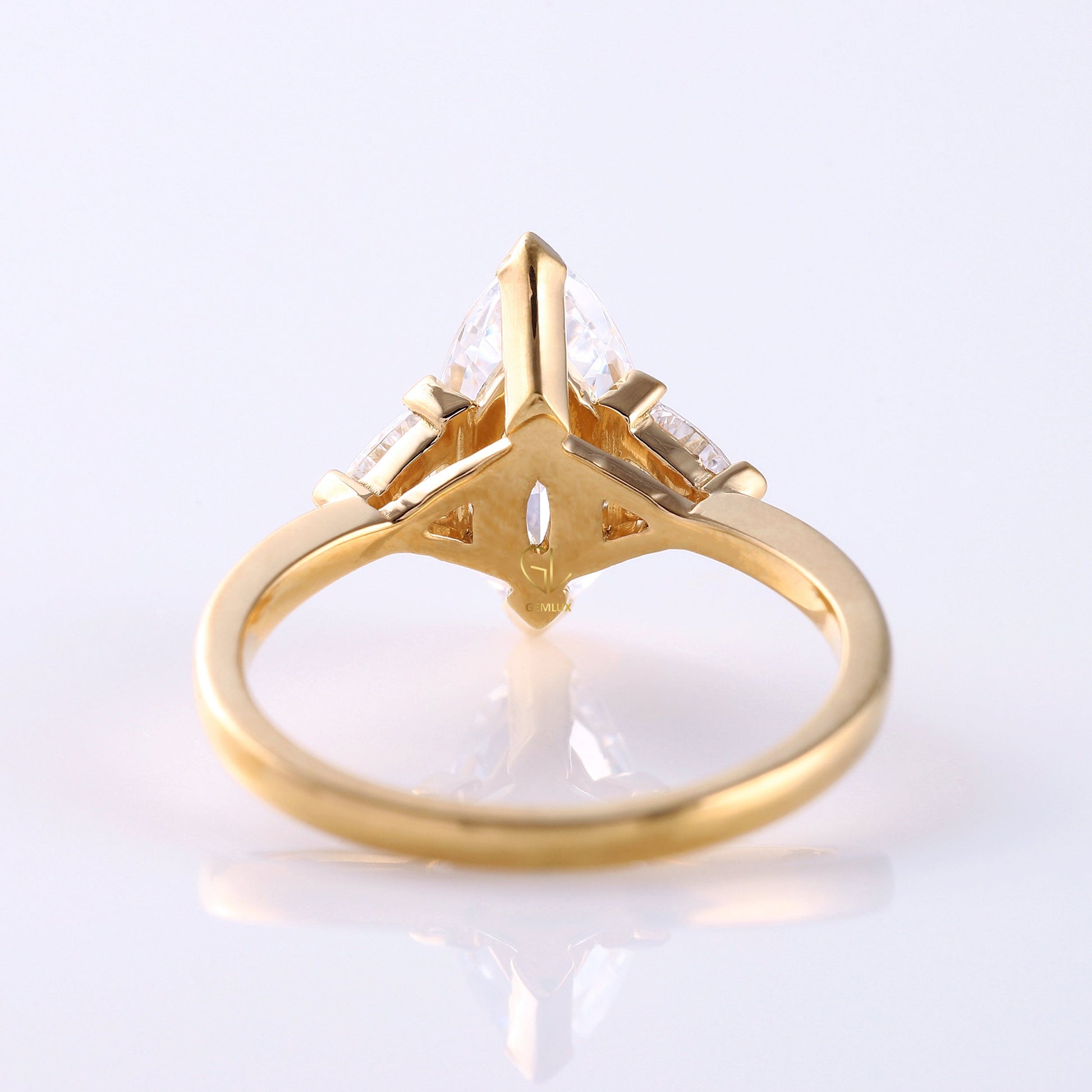 Marquise Cut Lab Grown Diamond Three Stone Engagement Ring