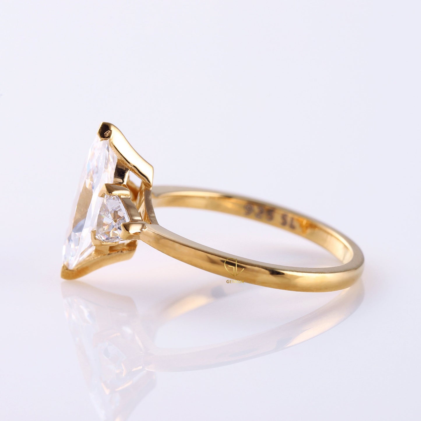 Marquise Cut Lab Grown Diamond Three Stone Engagement Ring