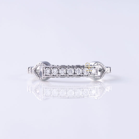 Vintage Inspired Art Deco Milgrain Band | Lab-Grown Diamond Minimalist Wedding Band