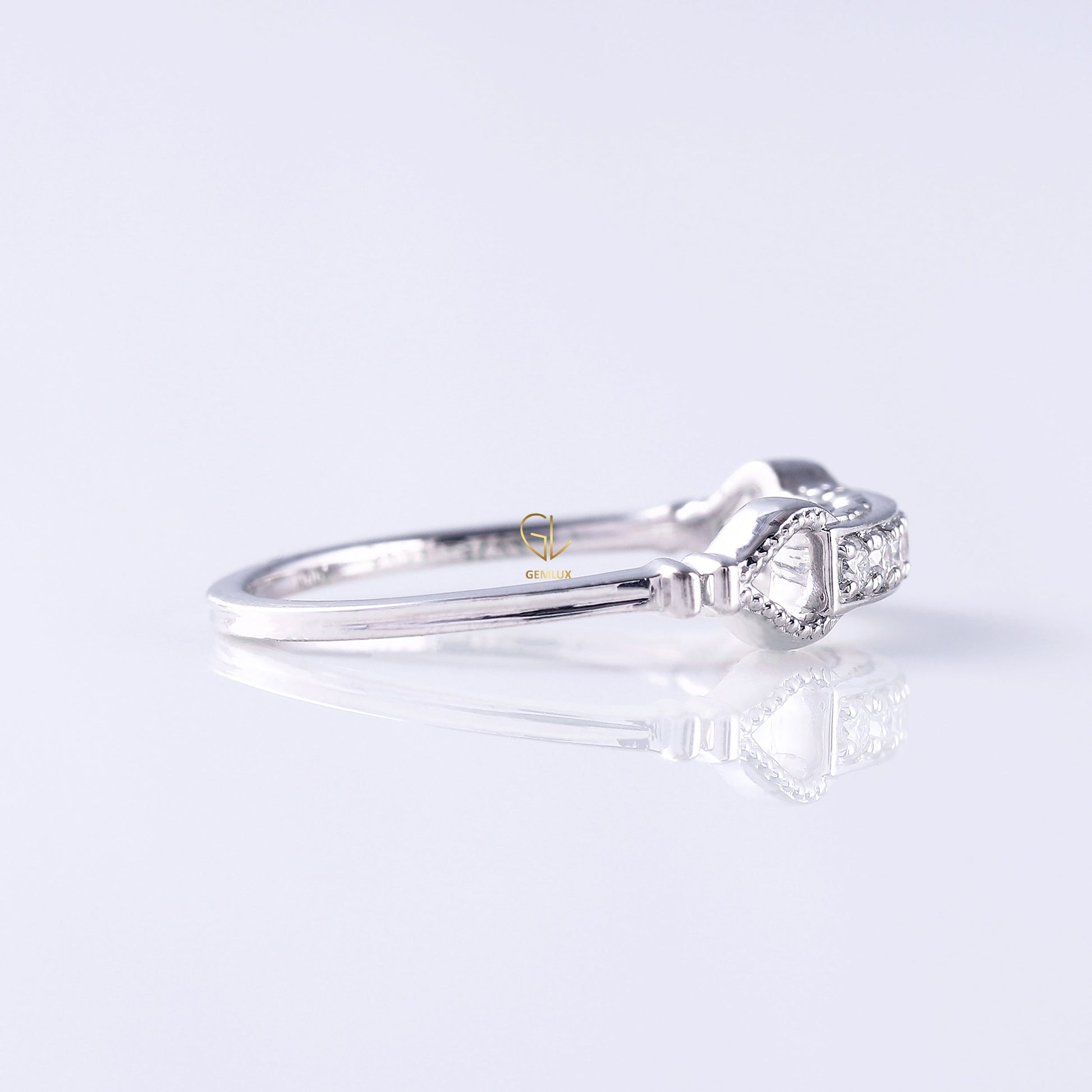 Vintage Inspired Art Deco Milgrain Band | Lab-Grown Diamond Minimalist Wedding Band