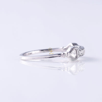 Vintage Inspired Art Deco Milgrain Band | Lab-Grown Diamond Minimalist Wedding Band