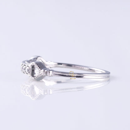 Vintage Inspired Art Deco Milgrain Band | Lab-Grown Diamond Minimalist Wedding Band