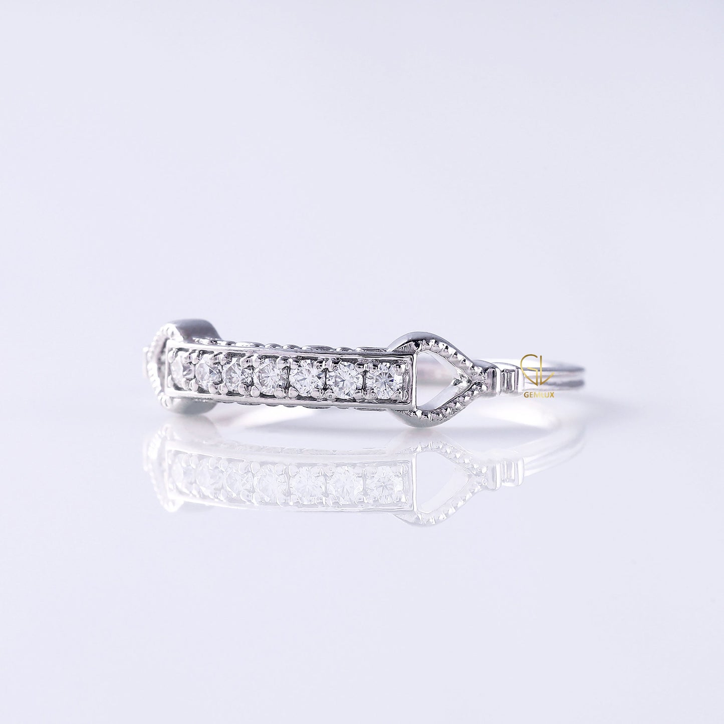 Vintage Inspired Art Deco Milgrain Band | Lab-Grown Diamond Minimalist Wedding Band