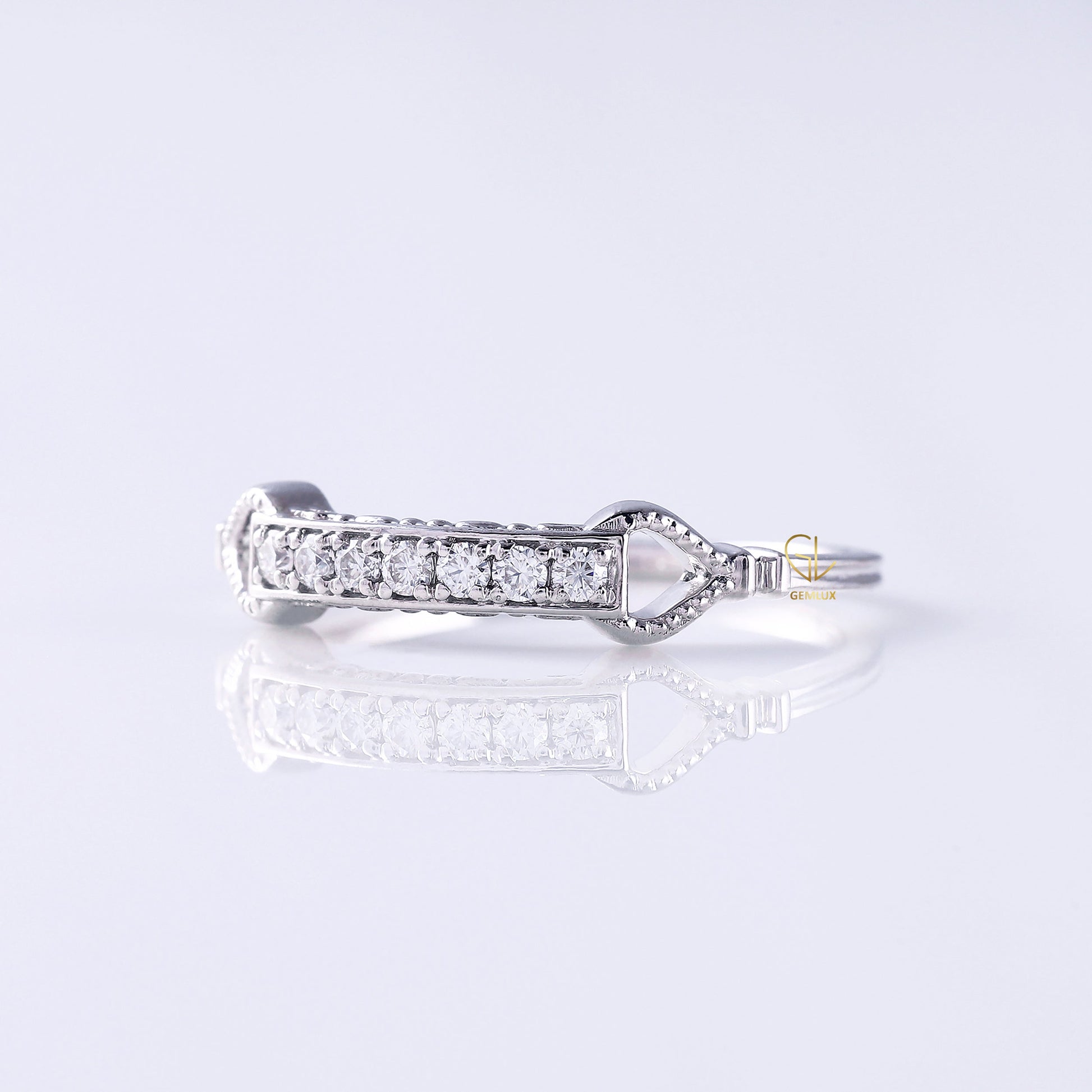 Vintage Inspired Art Deco Milgrain Band | Lab-Grown Diamond Minimalist Wedding Band