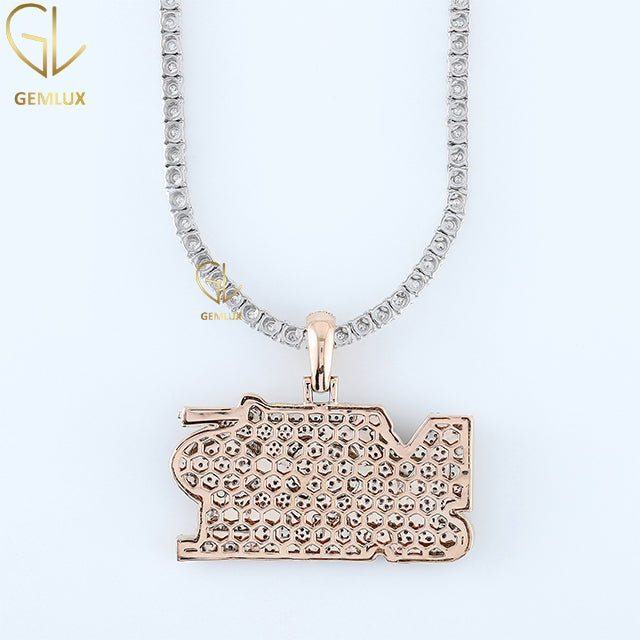HipHop Iced Out Moissanite Diamond Letter Pendant