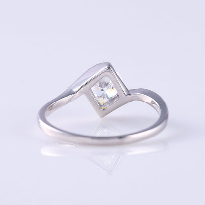 Round Lab Grown Swirl Bypass Solitaire Ring