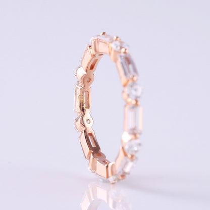 Moissanite Alternative Stone Stackable Wedding Ring