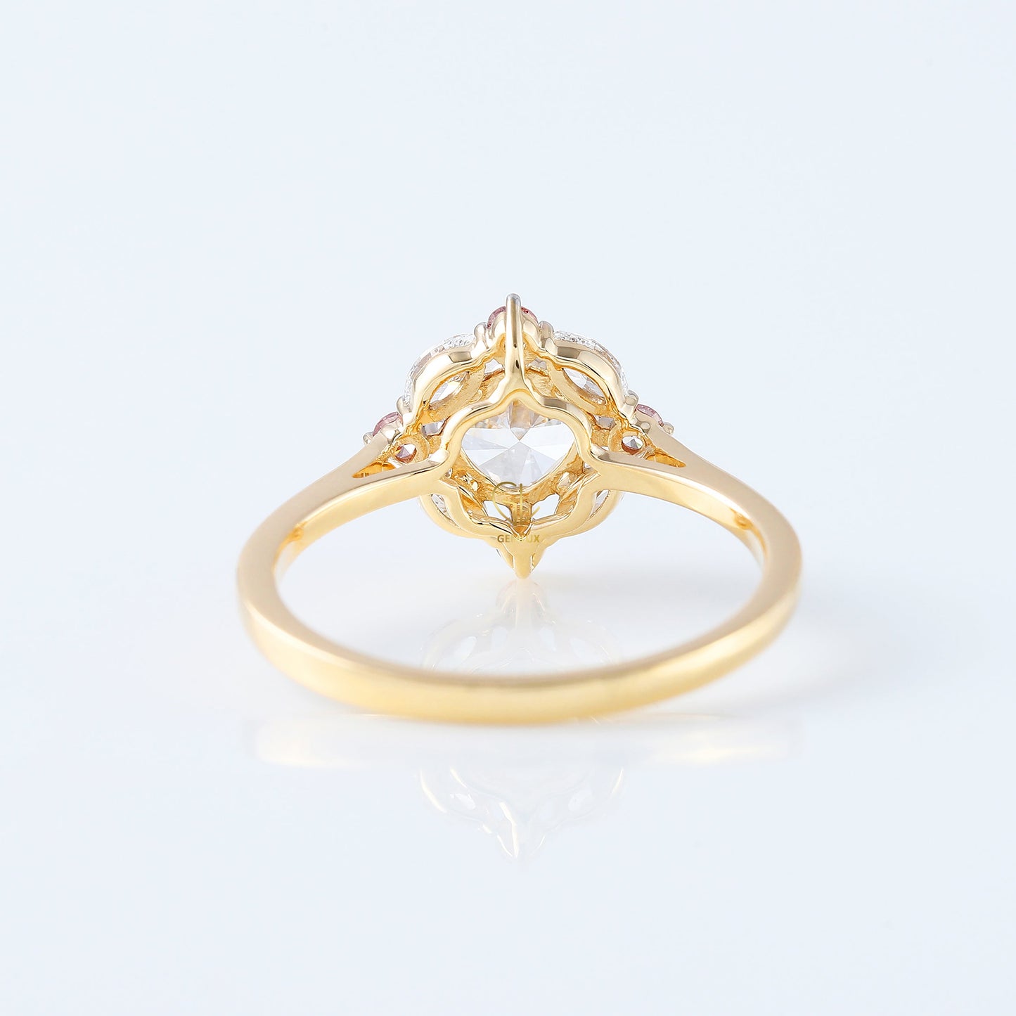 Cushion Cut Moissanite Diamond Halo Engagement Ring