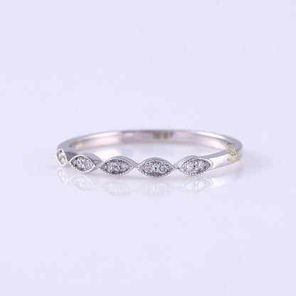 Vintage Art Deco Moissanite Delicate Wedding Band