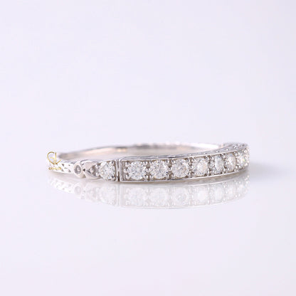Vintage Moissanite Antique Stacking Wedding Band