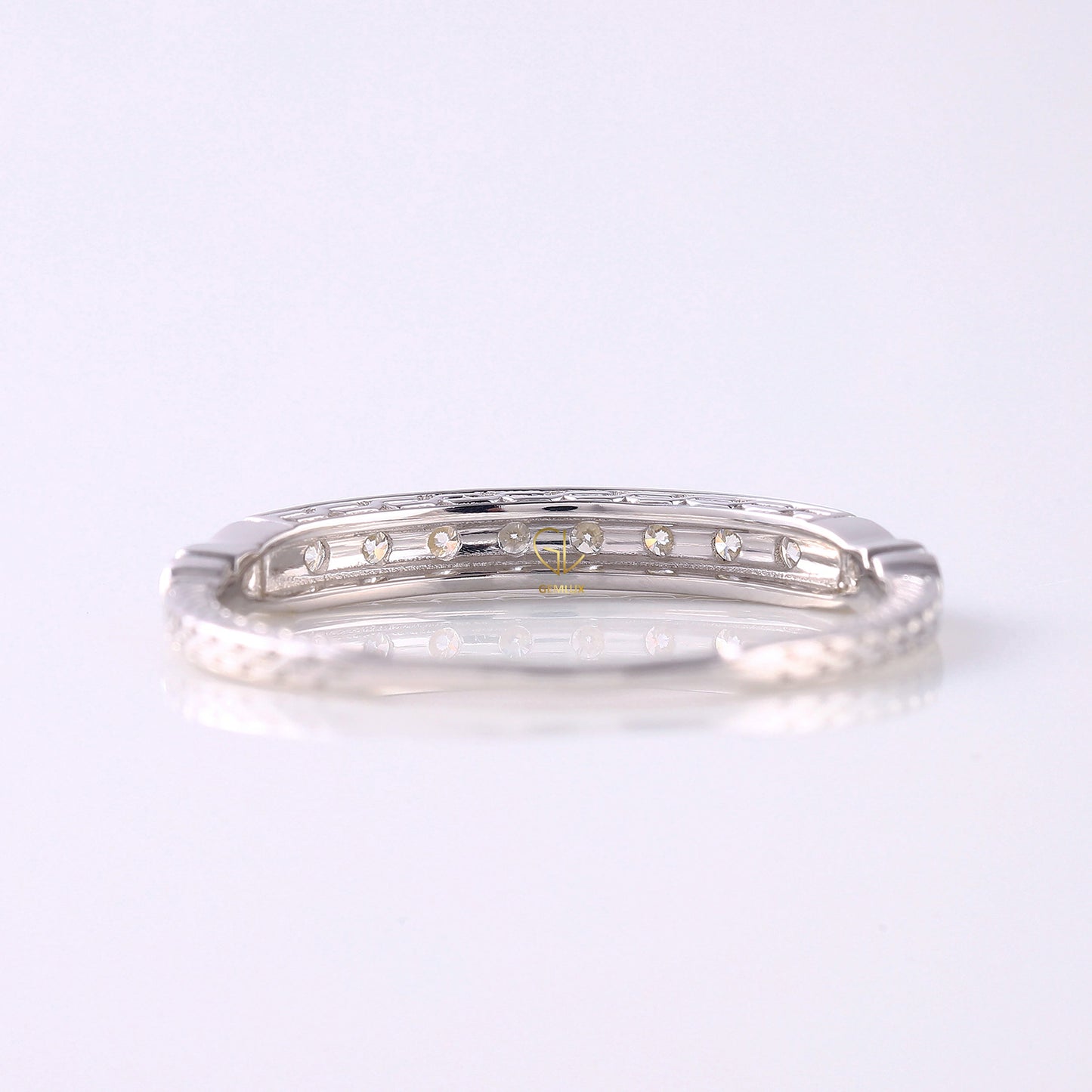 Vintage Moissanite Antique Stacking Wedding Band