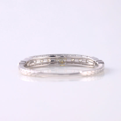 Vintage Moissanite Antique Stacking Wedding Band